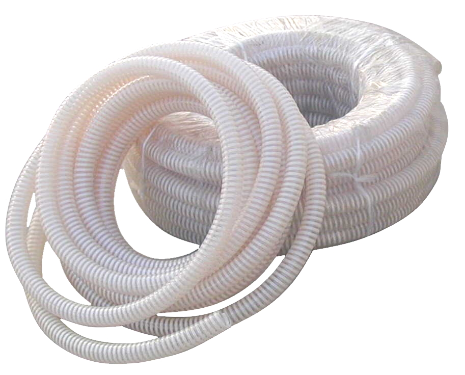 Weich-PVC Schlauch Ø 25 mm mit Hart-PVC-Spirale, grau – kaufen bei