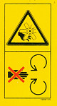 Aufkleber ACHTUNG - Ventilator