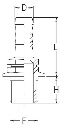 Gerader Schlauchanschluss D.30