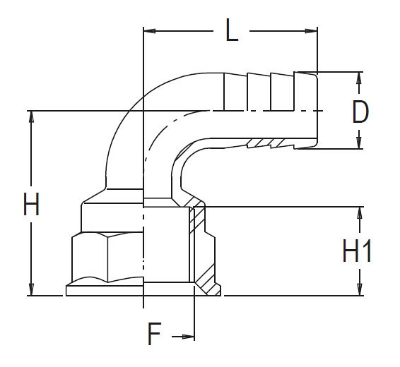 Gebogener Schlauchansch. D.30