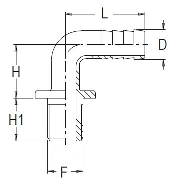 Gebogener Schlauchansch. D.30