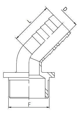 Gebogener Schlauchansch. D.30