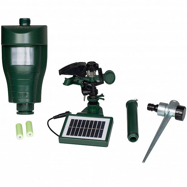 Solarbetriebener Tiervertreiber mit Wasserstrahl