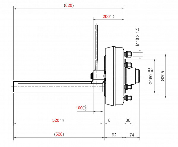 Halbachse F6 mit Bremze