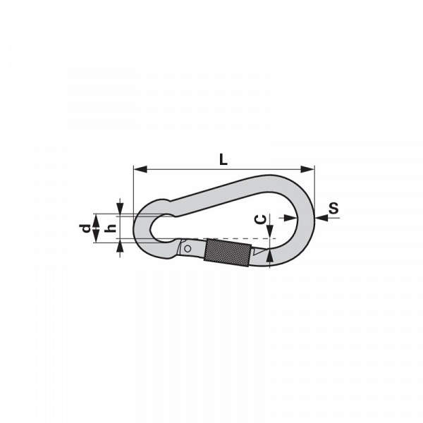 Karabinerhaken mit Sicherung 6