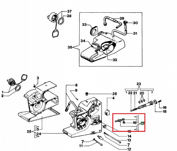 Kettenspanner Schraube